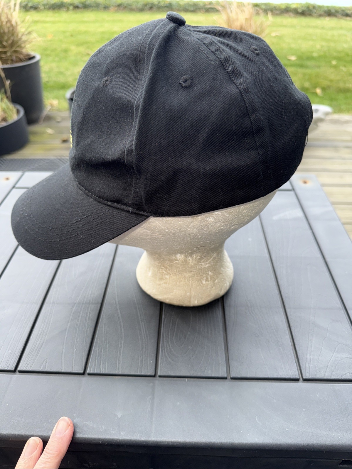 Pineapple Small embroidered front on Black Hat Cap Strap Buckle Unbranded