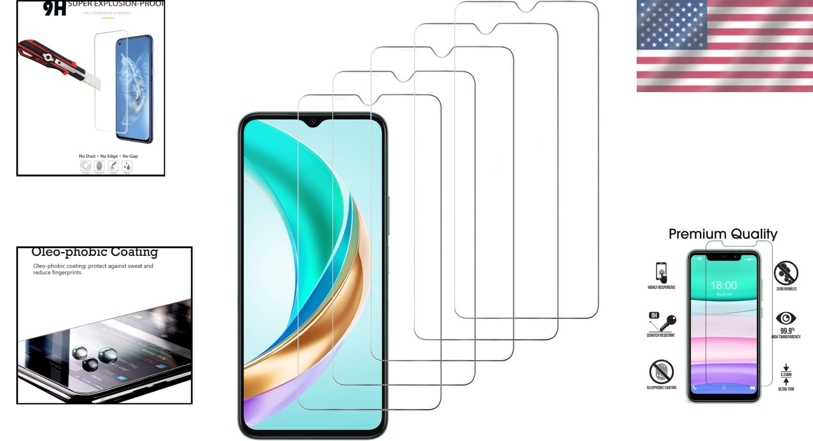 Foxx FOXXD A67L Screen Protector 5 Pack Bubble Free Scratch Resistant