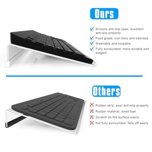 Acrylic Tilted Computer Keyboard Holder for Easy Ergonomic Typing, Clear