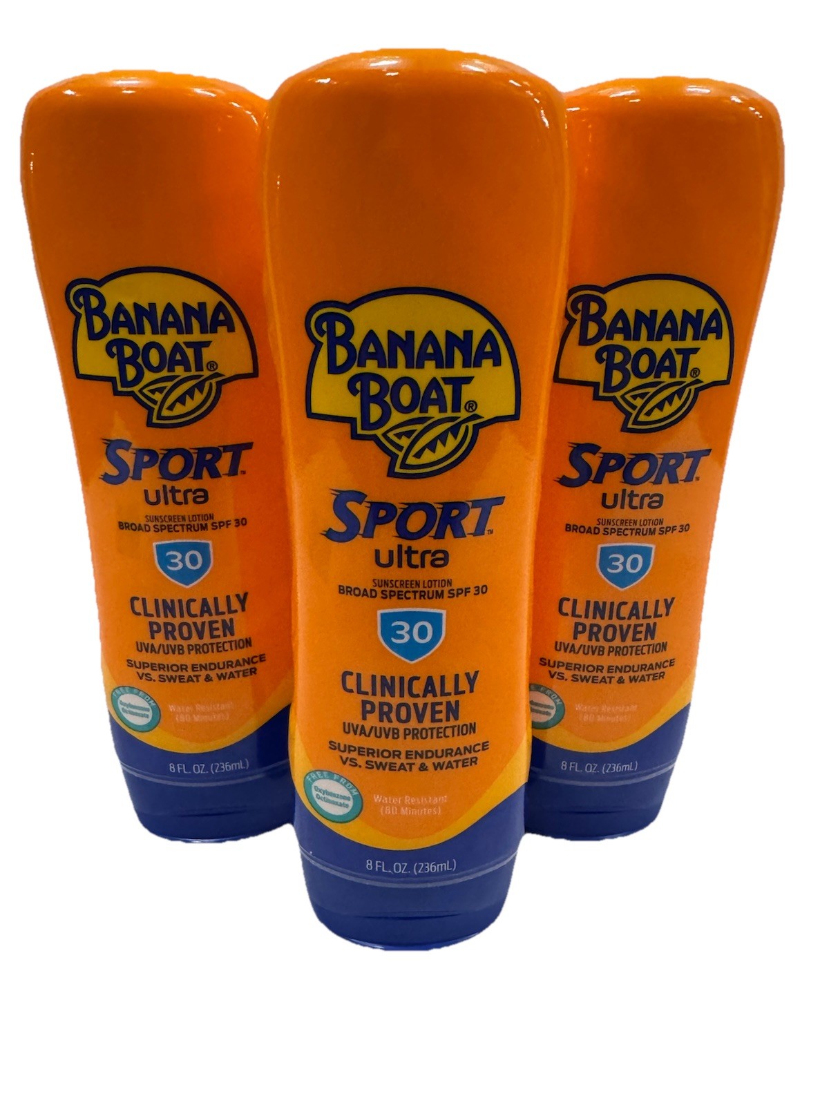 Banana Boat Sport Ultra SPF 30 Sunscreen Lotion, 8oz, JAN 2027, 3 PACK
