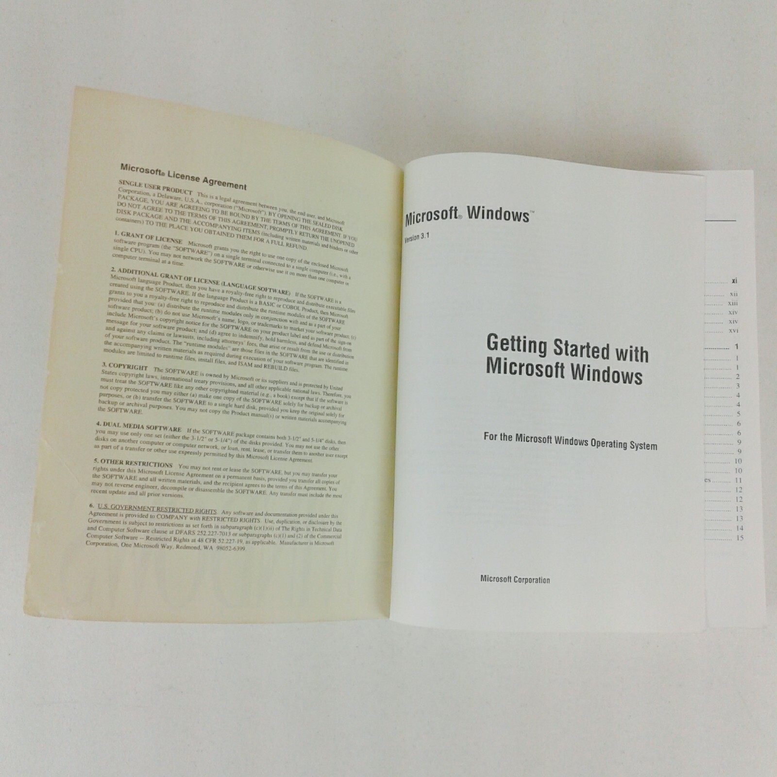 Getting Started with Microsoft Windows 3.1 User's Guide 1992 Genuine OEM Book