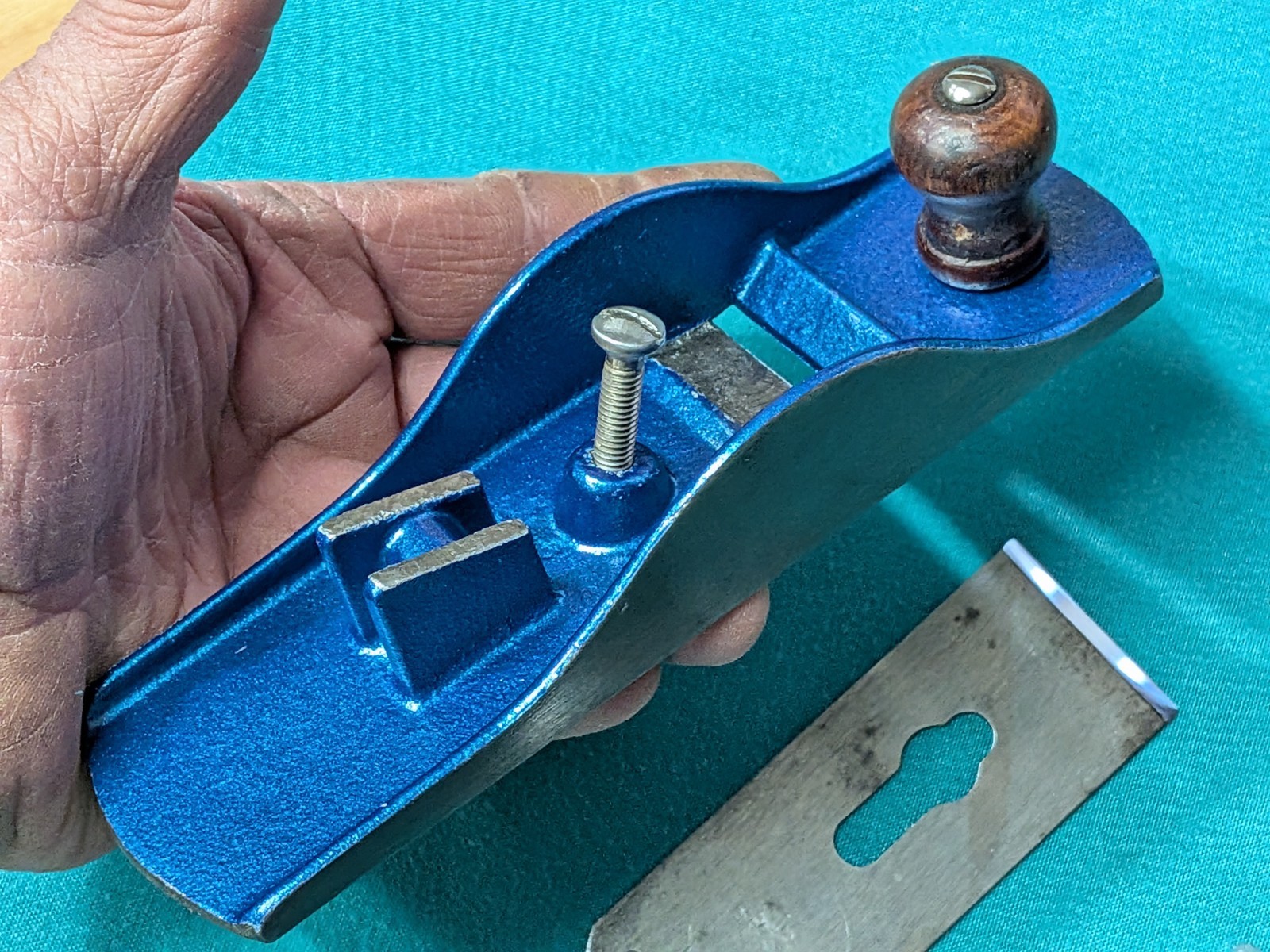 Vintage RED DIAMOND Block Plane 7-1/4" Hefty Feel Modified Paint