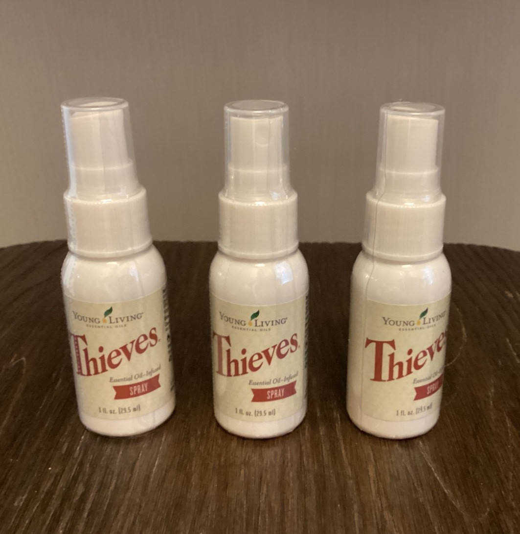 Lot of 3 Young Living Thieves Spray 1 fl oz - New Sealed- Essential Oil-Infused!