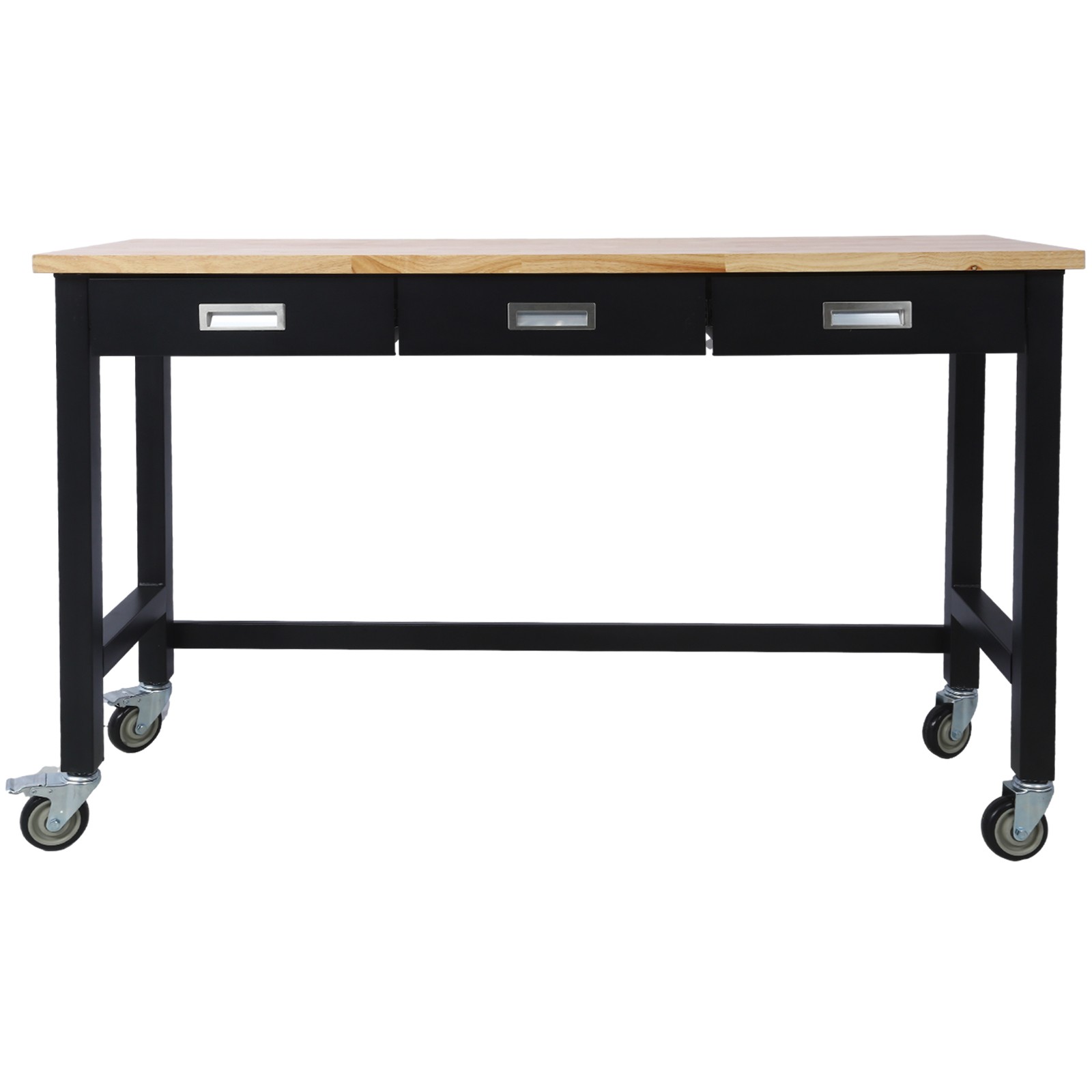 60in Adjustable Work Bench Drawer Storage Heavy Duty Bamboo Wood Work Table