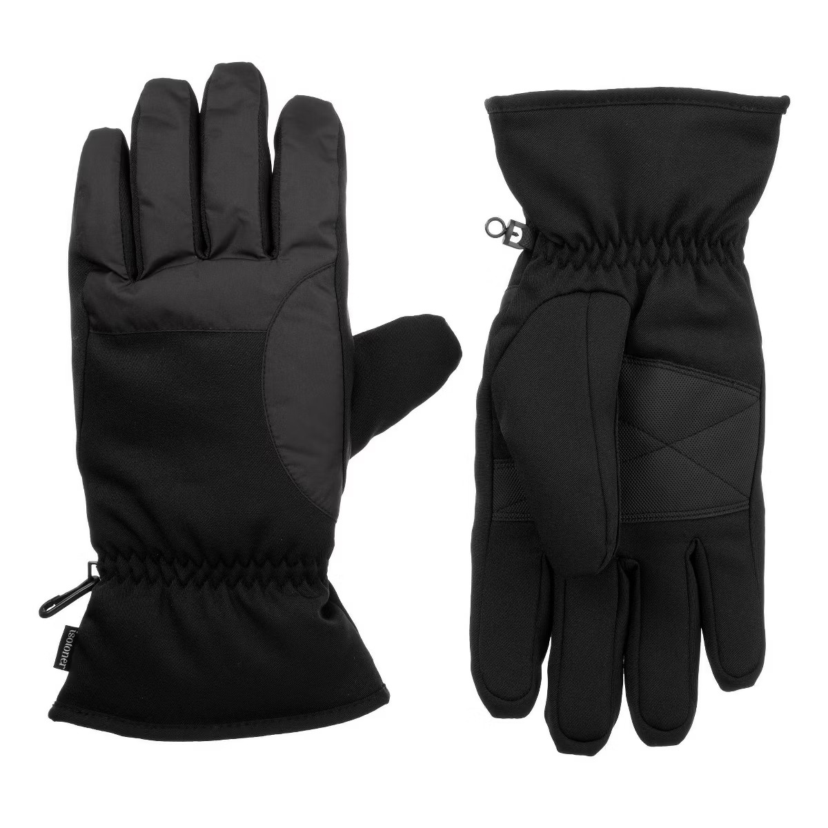 Isotoner Men's Ski Gloves, Black, XL
