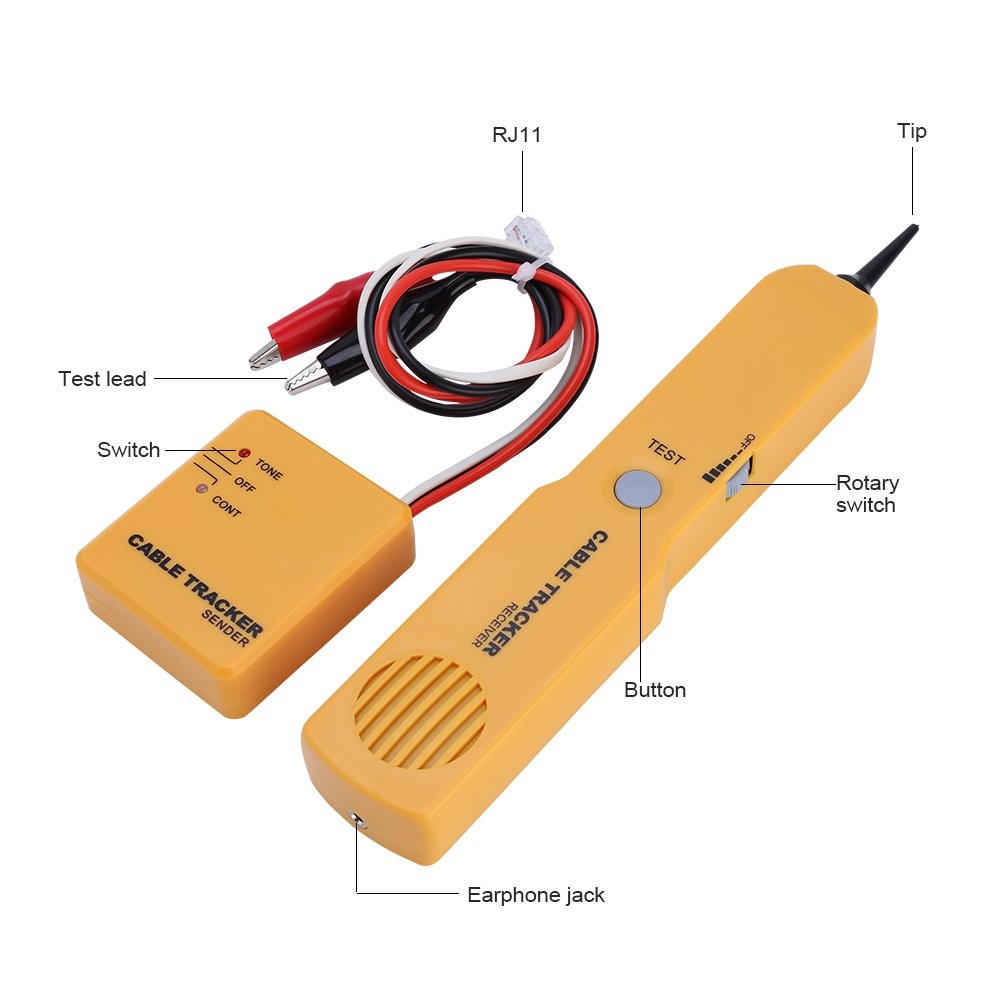 Wire, Network Electrical Cable Tester Tone Generator and Probe Kit, RJ11 Circu...