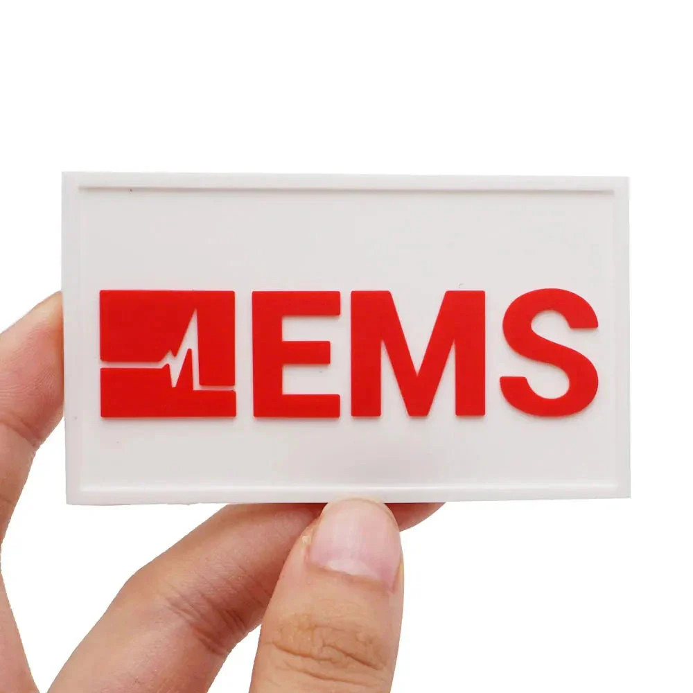 STRIKING EMS RESCUE PVC SEW-ON PATCH...EXTREMELY RARE CONFIGURATION...