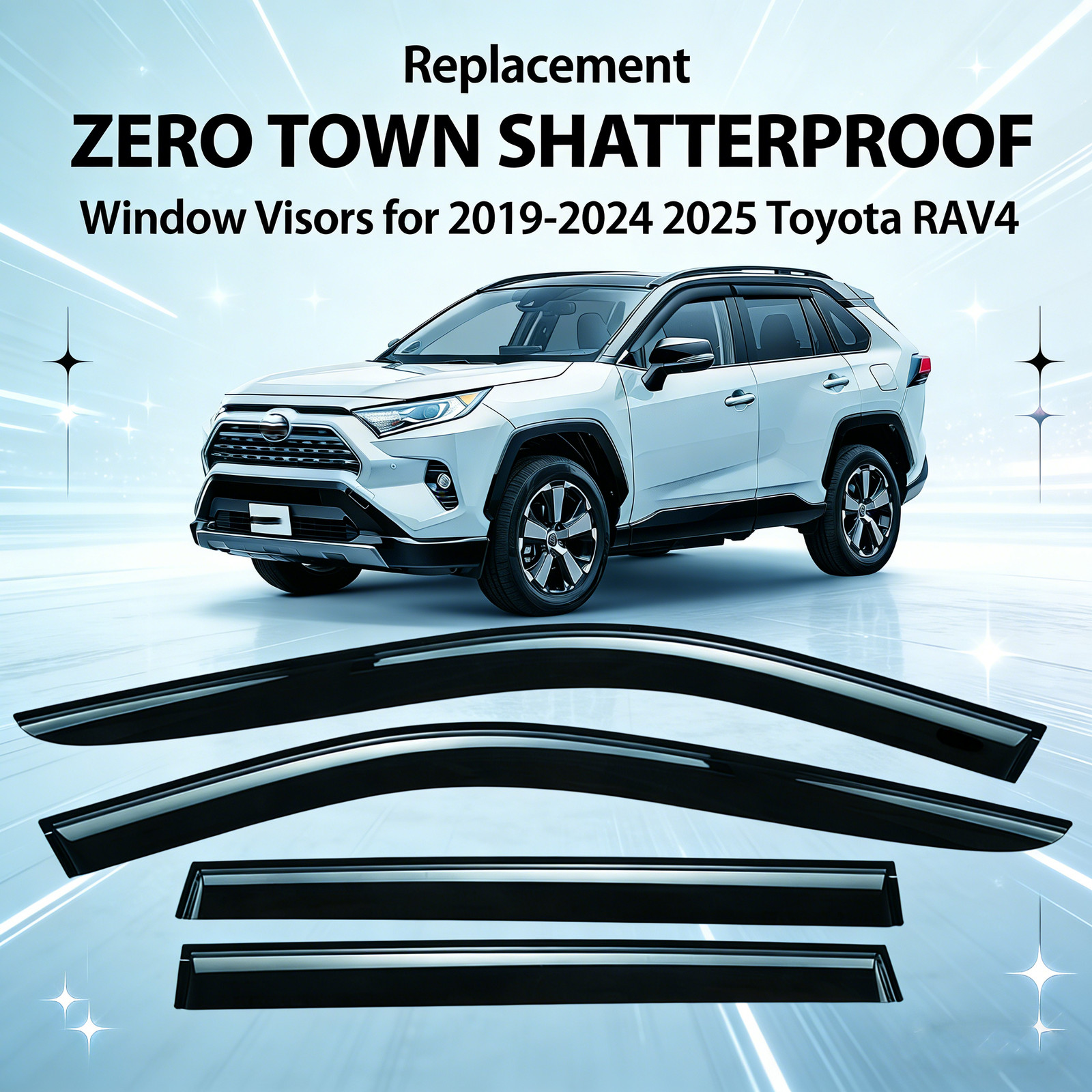 For Toyota Rav4 2019-2023 2024 Vent Wind Deflector Window Visor Rain Guard Shade