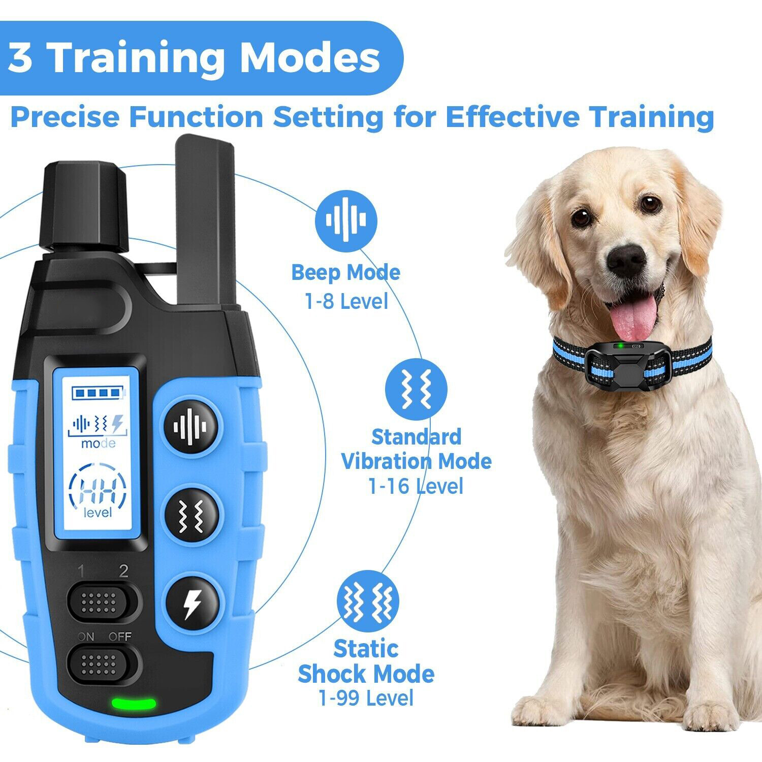 Smart Pet 1100 Yard Remote Dog Training Shock Collar for Small Medium Large Dogs