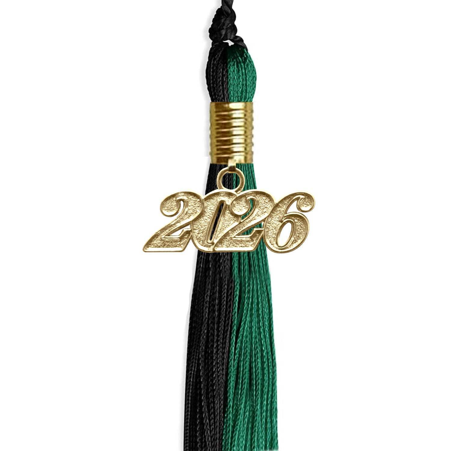 Endea Graduation Emerald Green/Black Tassel With Gold Date Drop