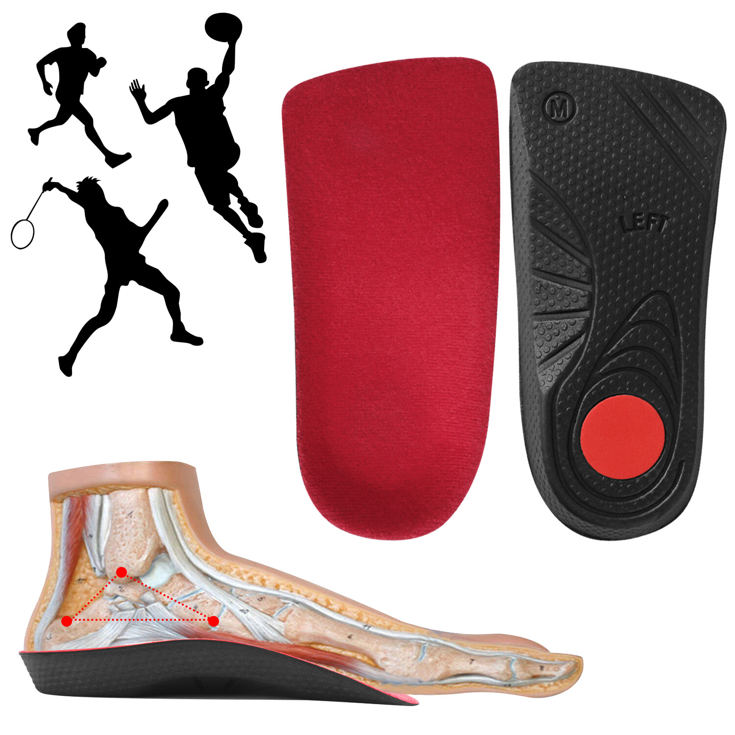 3 Pairs Orthotic Shoe Insoles Inserts Flat Feet High Plantar Fasciitis Insoles