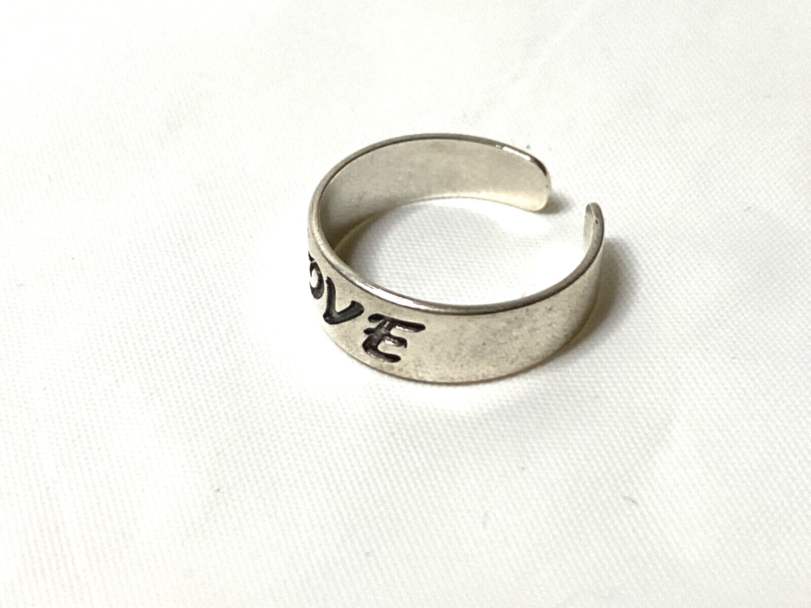 Sterling Silver Love Band Adjustable Toe Ring Size 4.5