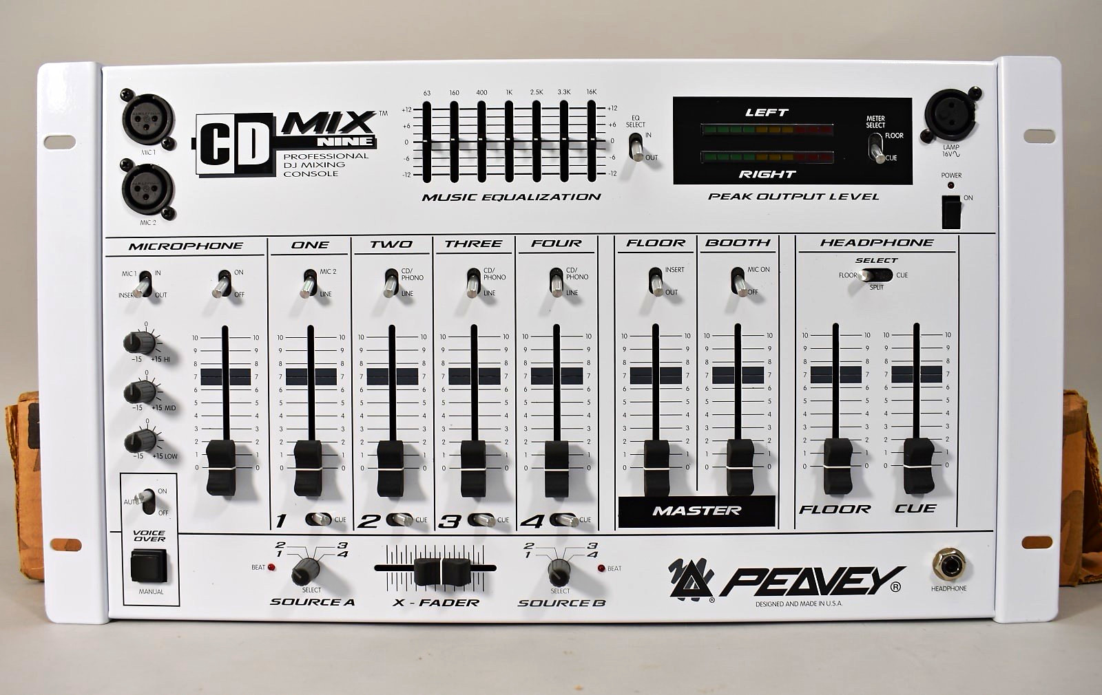 Peavey CD Mix Nine DJ Mixer Rack Mount 4-Channel EQ Replaceable Crossfader