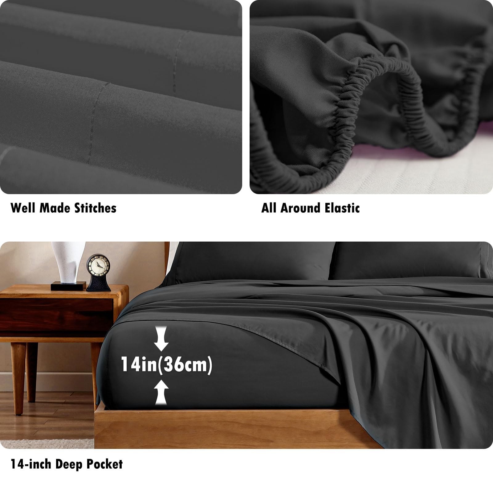 3/4 Piece Lightweight Microfiber Sheet Set Soft Deep Pocket Bedding – ClevaHome