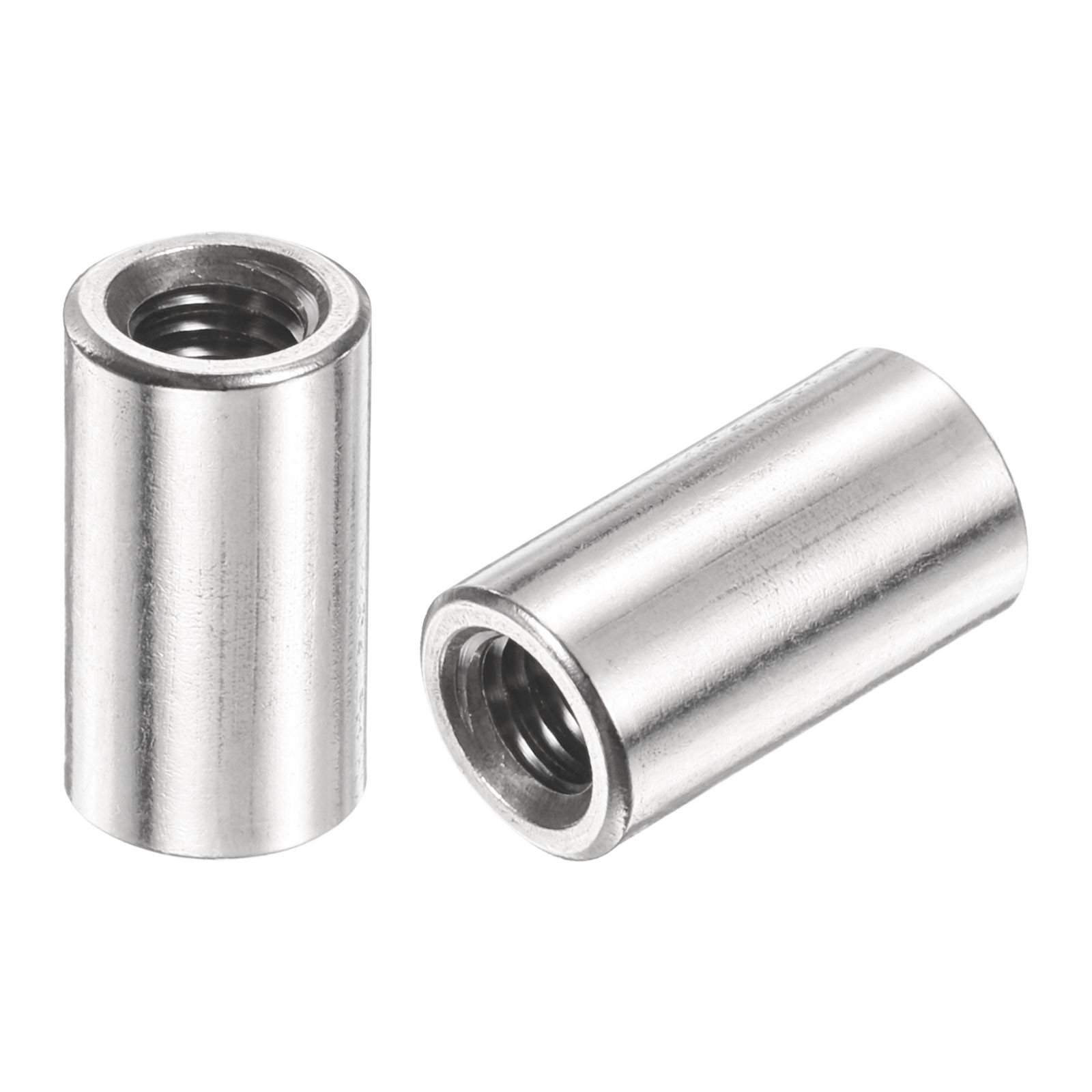 12Pcs Round Connector Nuts, M5x15x8mm Coupling Nut Sleeve Rod Bar Stud Nut