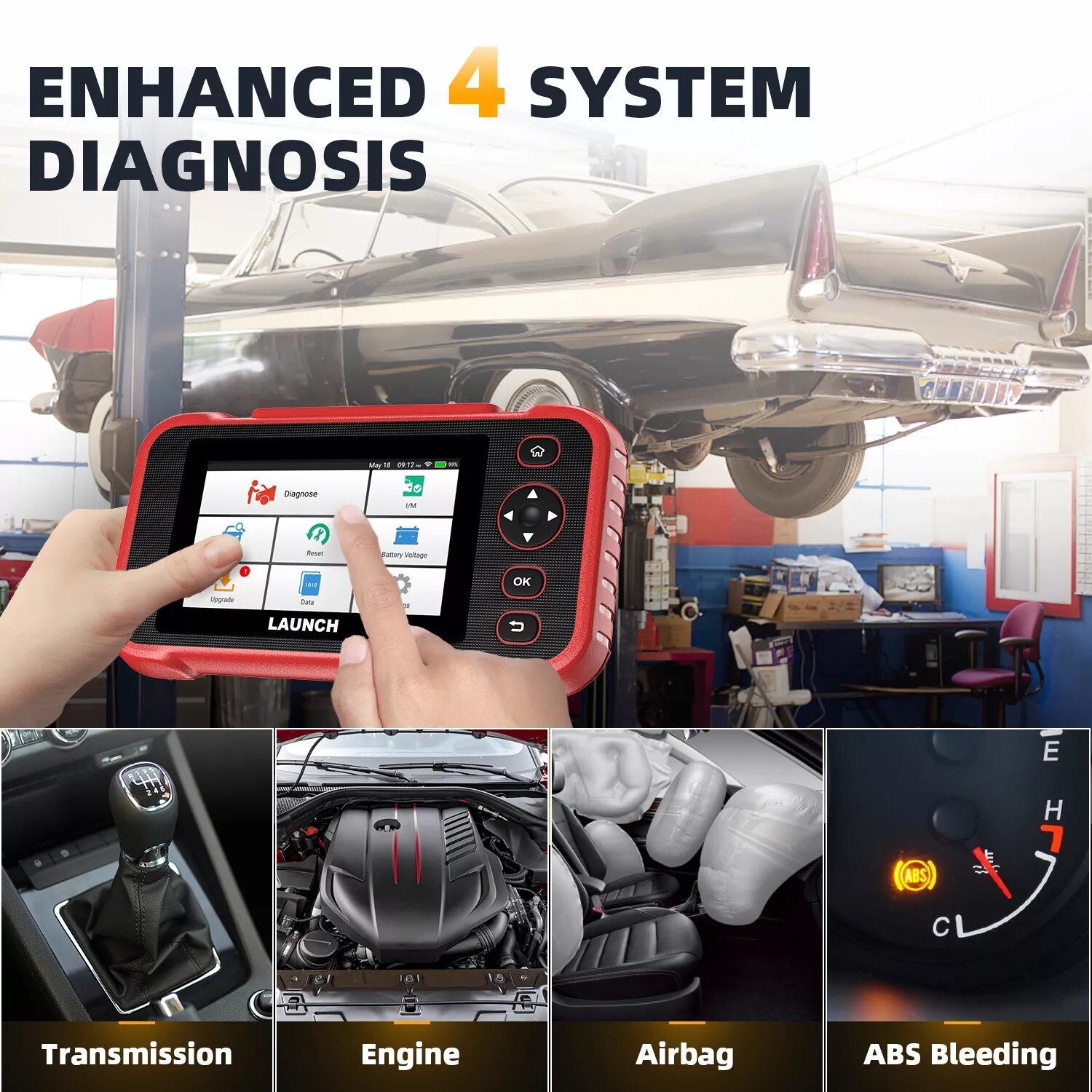 LAUNCH CRP129i Car OBD2 Scanner Diagnostic Tool Code Reader ABS SRS Oil EPB TPMS