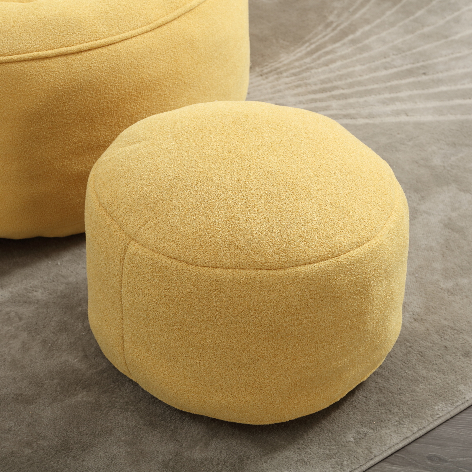 Bean Bag Sofa Chair High Pressure Foam BeanBag Chair with Padded Footrest Yellow