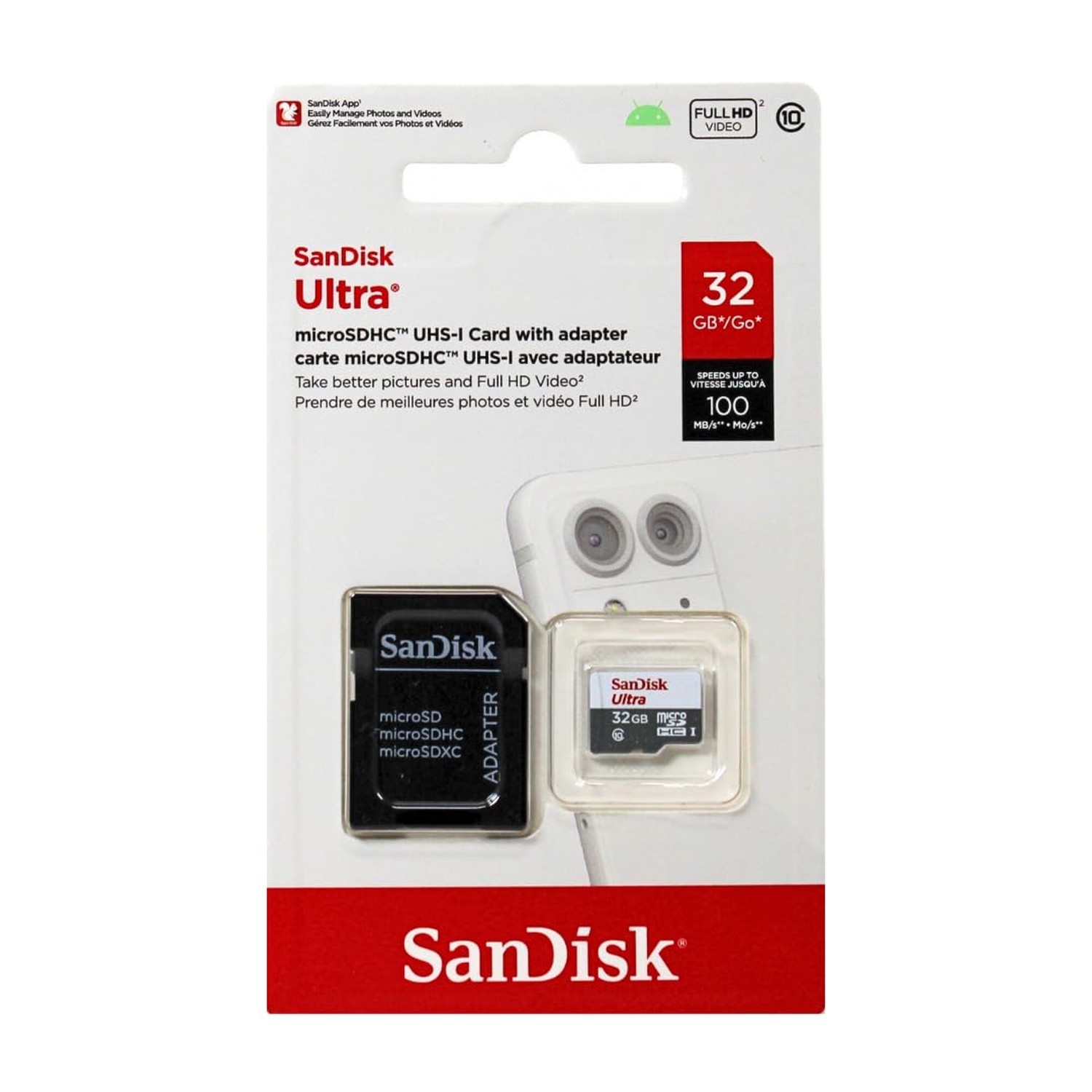 SanDisk Ultra 32GB UHS-I/Class 10 Micro SDHC Memory Card With Adapter - SDSDQ...