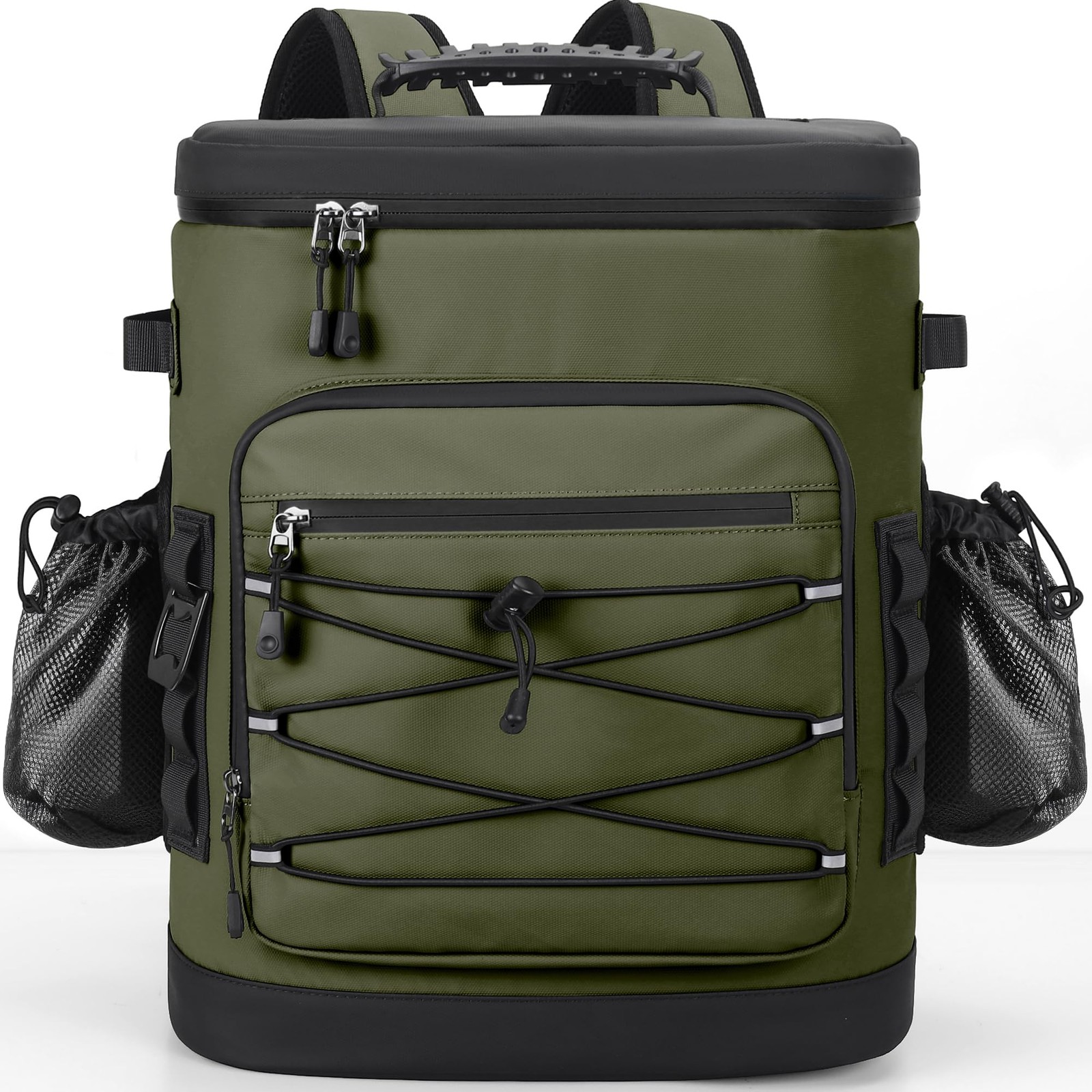 YOUNGOA Large 52cans Cooler Backpack Insulated Waterproof Leak Proof 30L Green