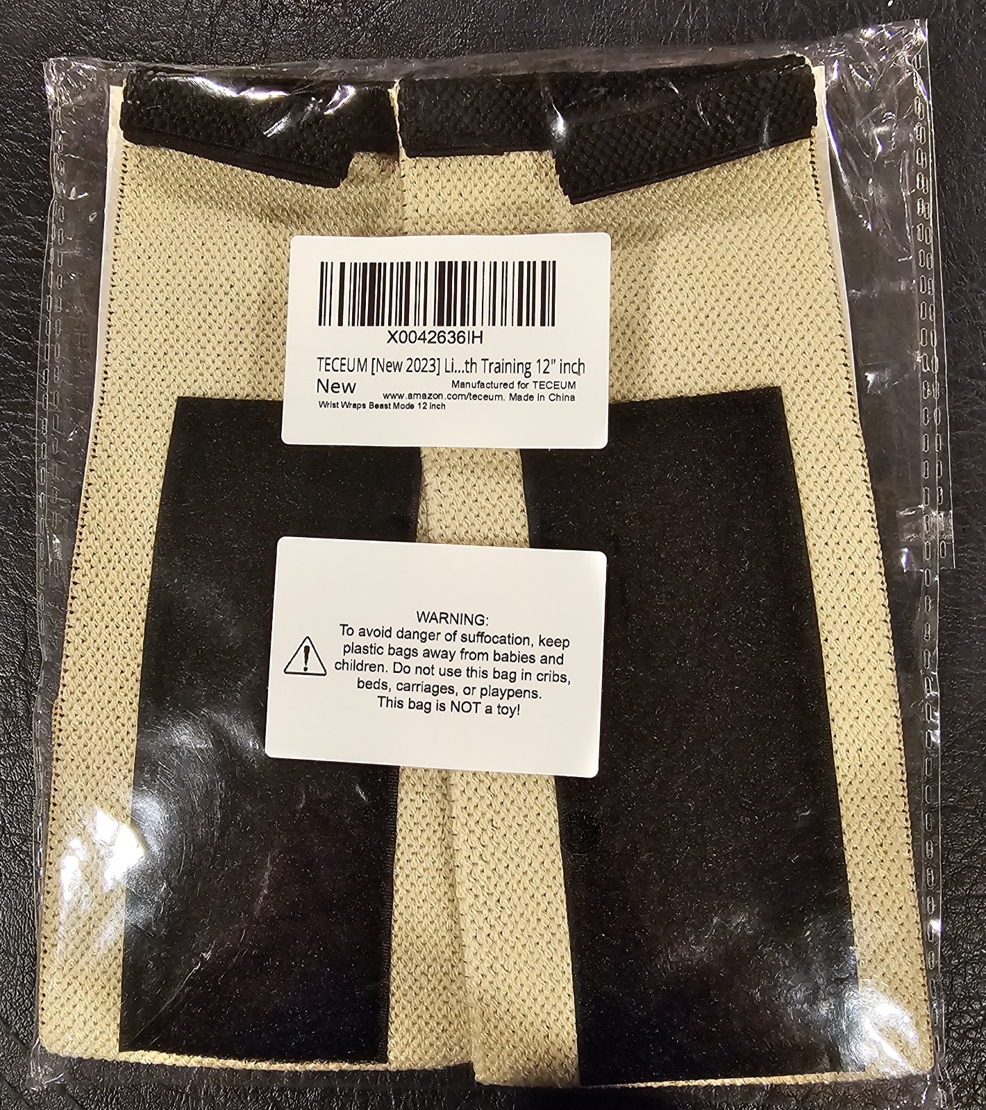 TECEUM Beast Mode 12" Power Weight Lifting Wraps Tan