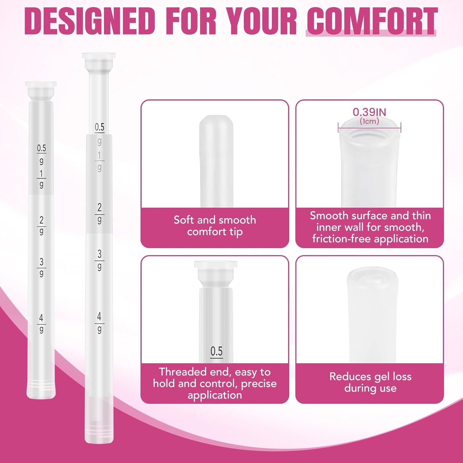 Travel-Friendly Disposable Vaginal Applicators - 30 Pack with Clear Dosage Marks