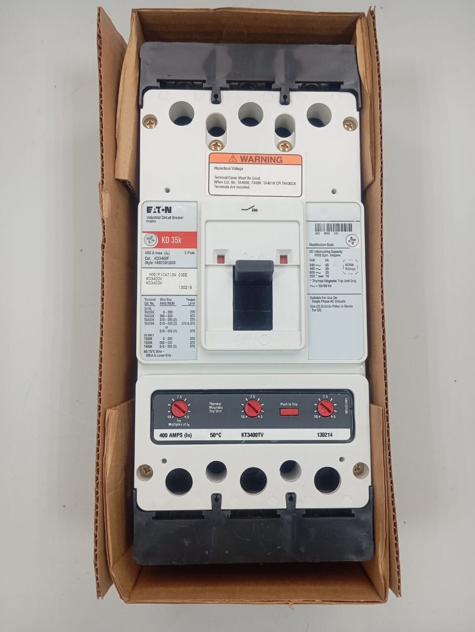 Eaton / Industrial Circuit Breaker / KD3400F