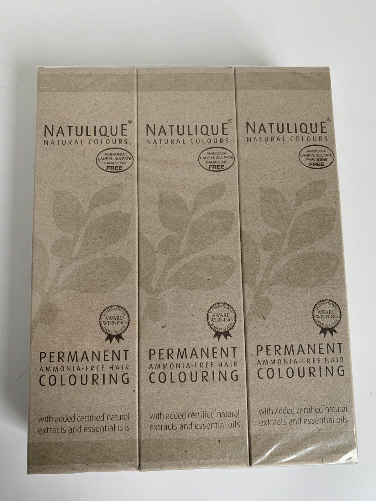 Natulique 2-3 Man Dark Natural Ammonia FREE Permanent Hair Color Lot Of 3 Boxes