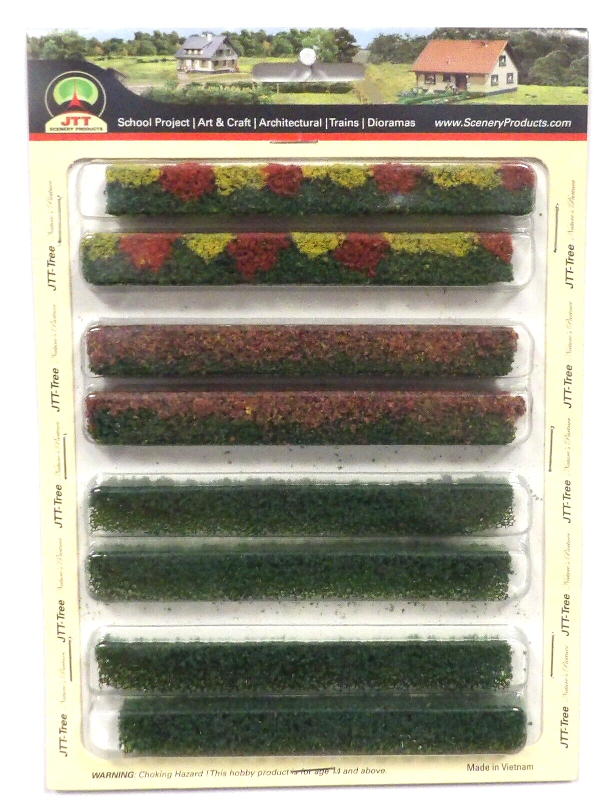 HO Scale JTT Miniature Tree 95515 Green Flowering Hedges (8) pcs