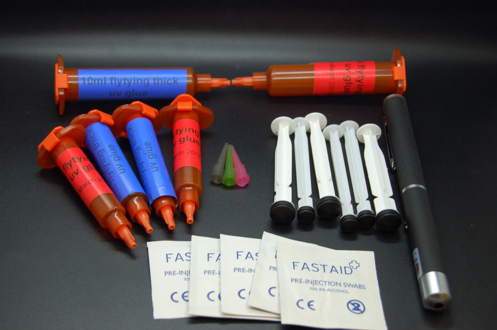 Light and Thick Fly Tying Glue Resin Set, 5,10,20,30ml +1MW Laser Pen +Nozzle