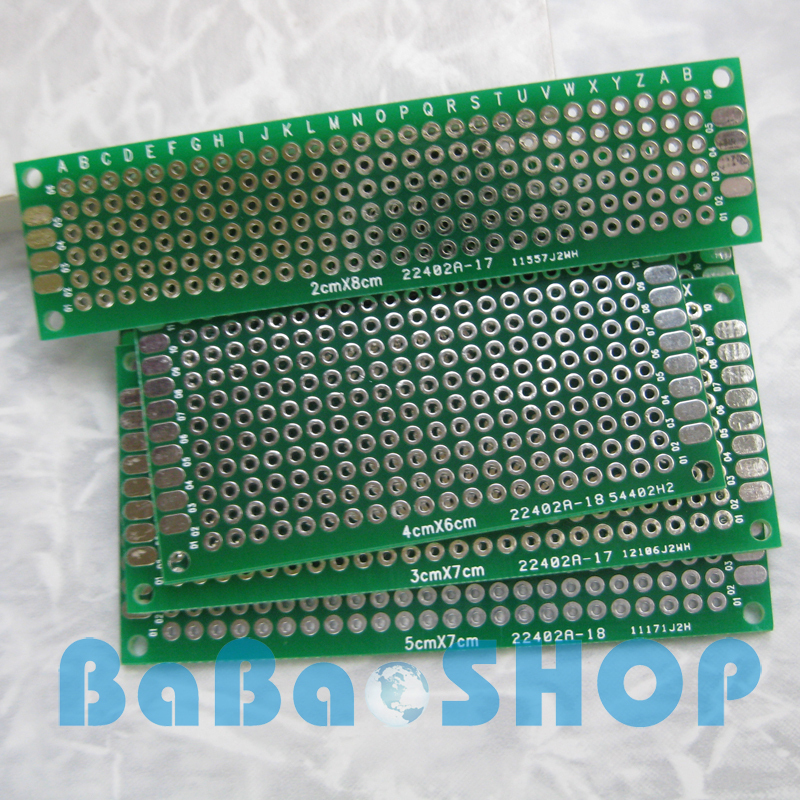 12pcs DIY Double-Side Prototype PCB Tinned Universal Board 2x8 3x7 4x6 5x7cm FR4