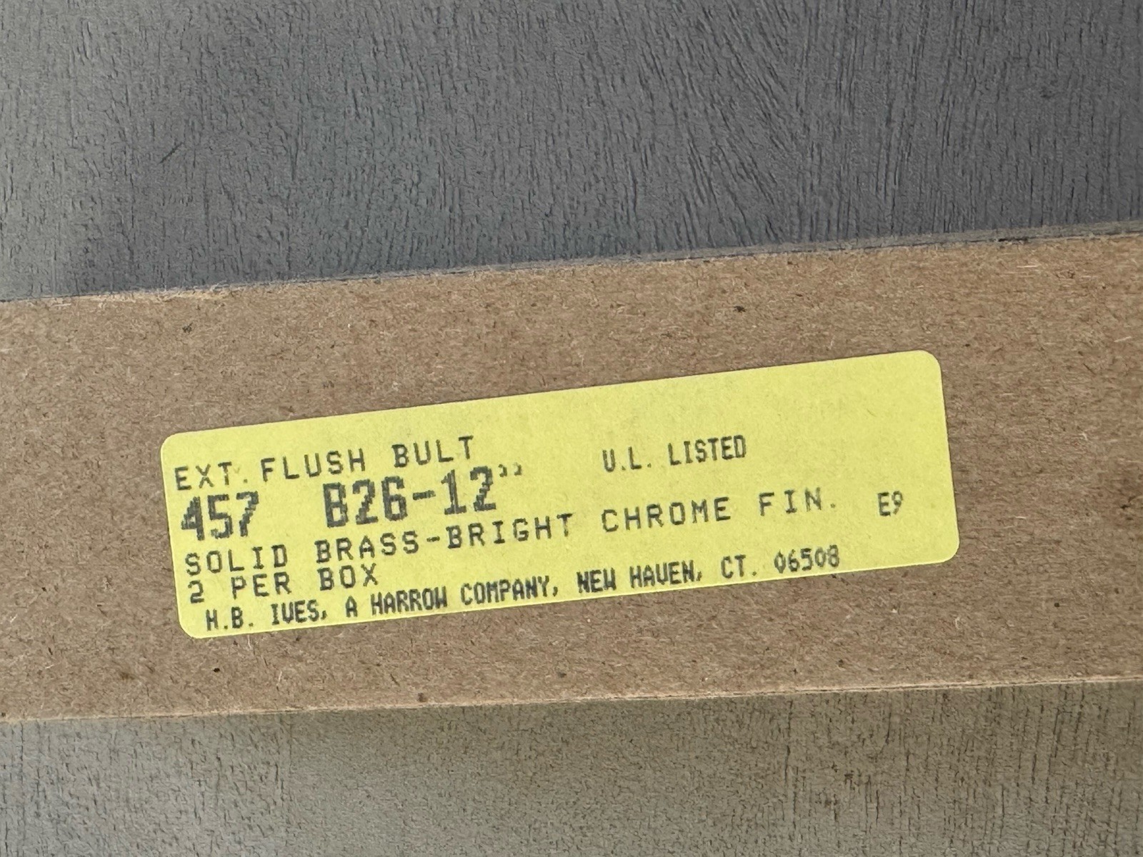 2x IVES 457B26 Extension Flush Bolt 12” Solid Brass-Bright Chrome -New