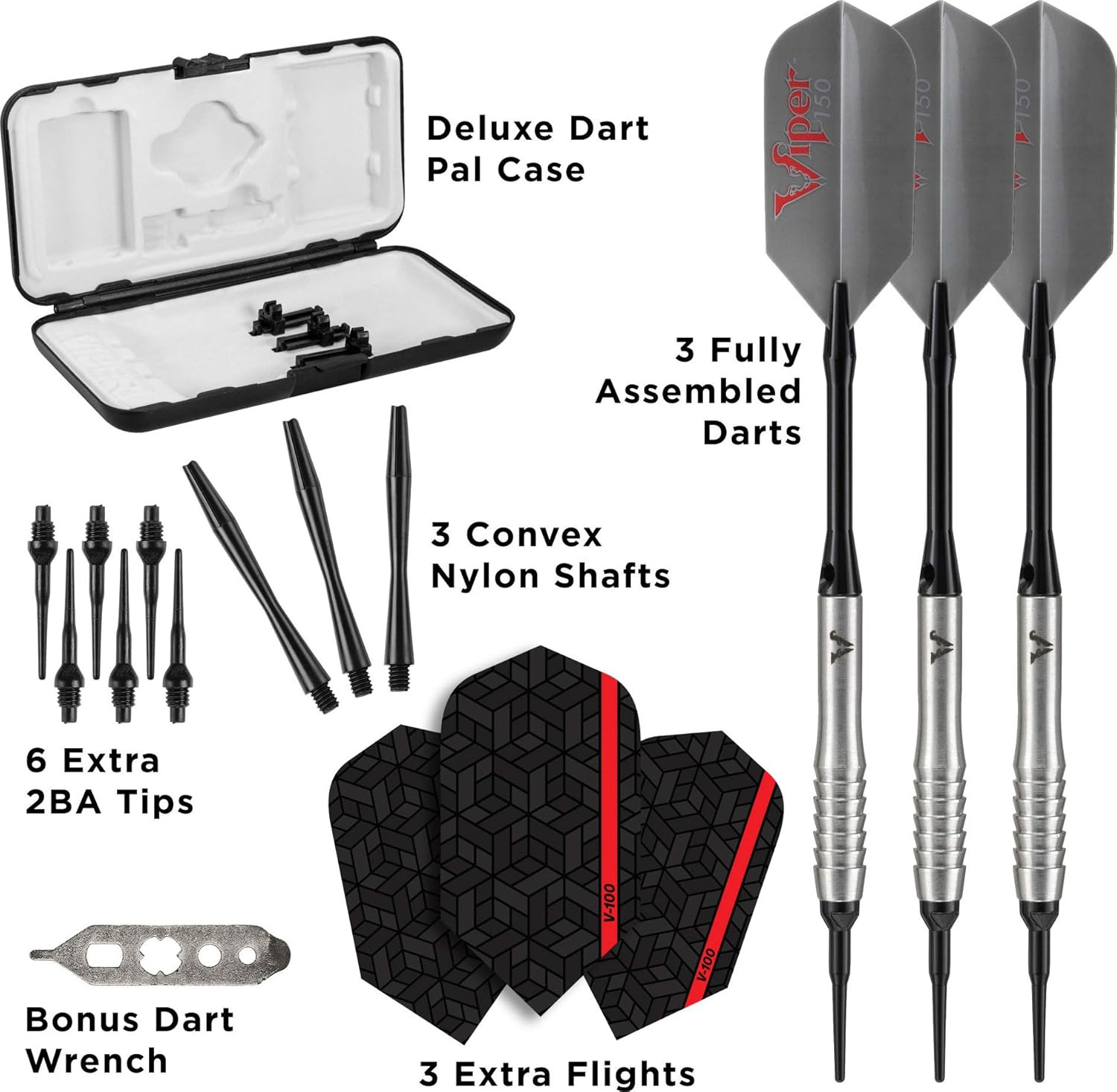 Viper V-Factor 90% Tungsten Soft Tip Dart Set with Stylish Case