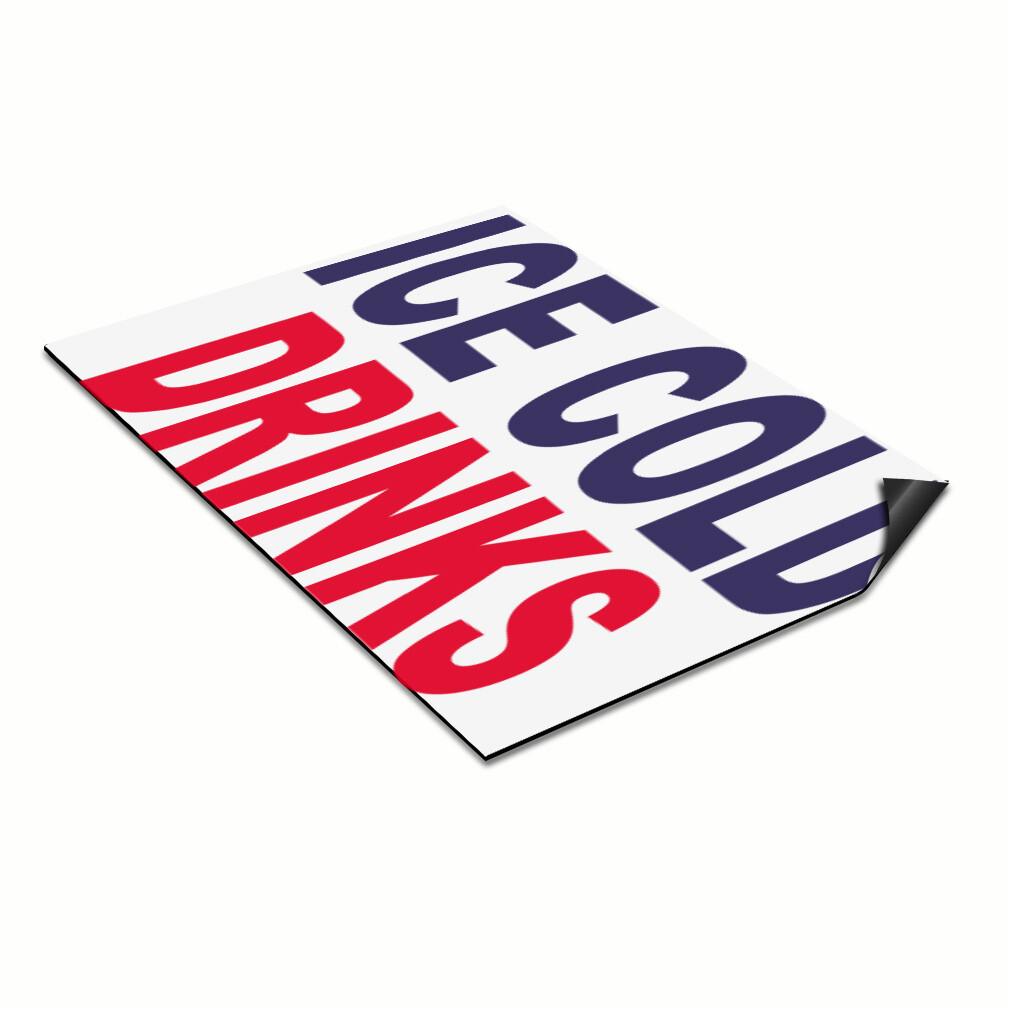 Car Magnet Set of 2 Ice Cold Drinks Blue Red Food Bar Restaurant Food Truck A