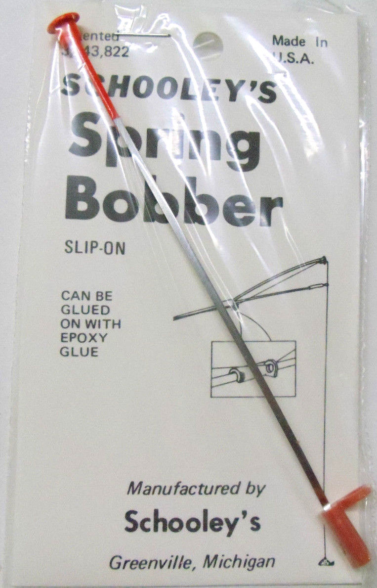 Schooley Slip-on Spring Bobber - THREE - Orange, Made In USA, Ice Fishing #19
