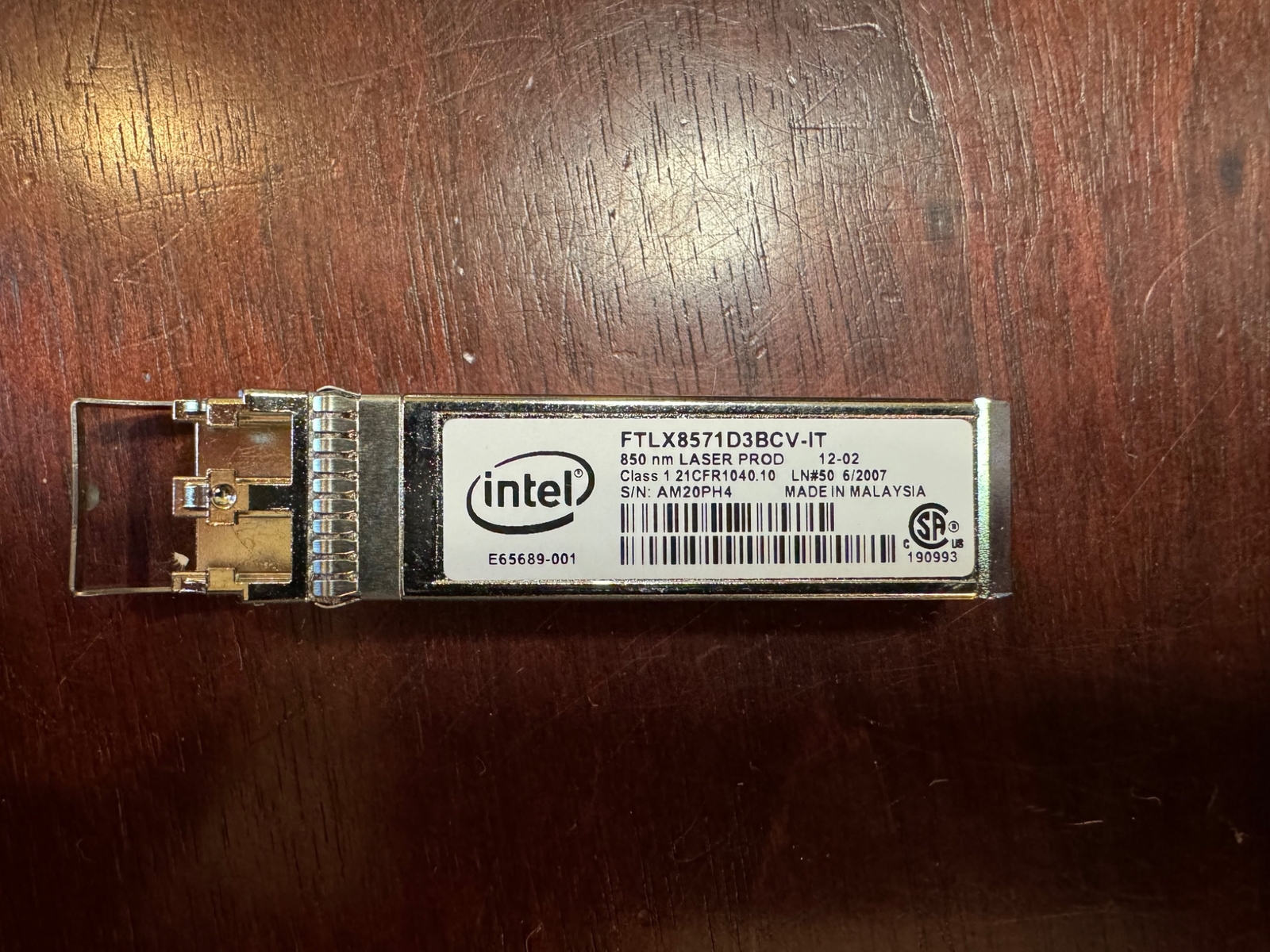 INTEL E10GSFPSR FTLX8571D3BCV-IT SFP+SR 10G/1G E65689-001 0Y3KJN for X710 X520