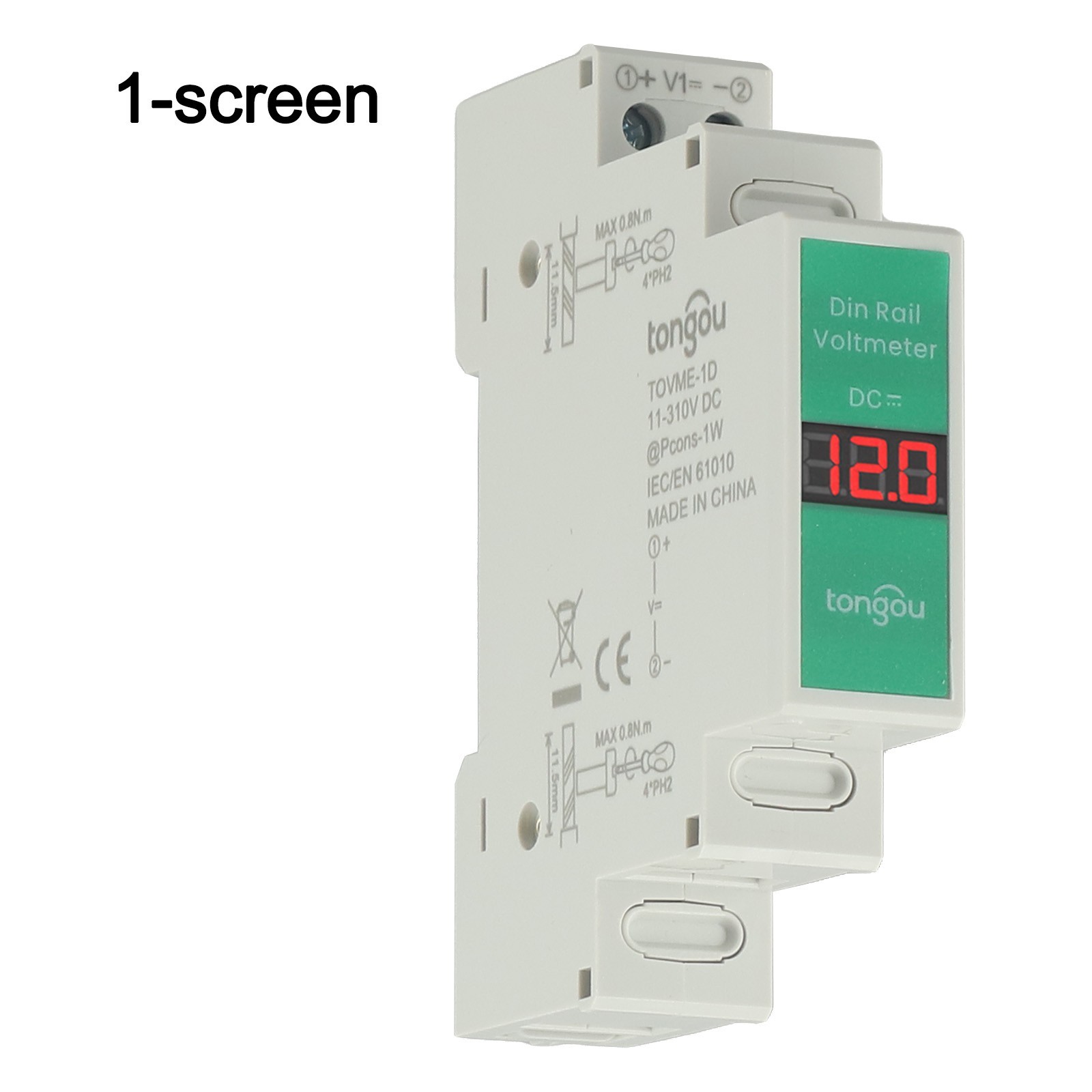 Digital Voltage Detector for Din Rail 11V 310V DC with High Definition Display
