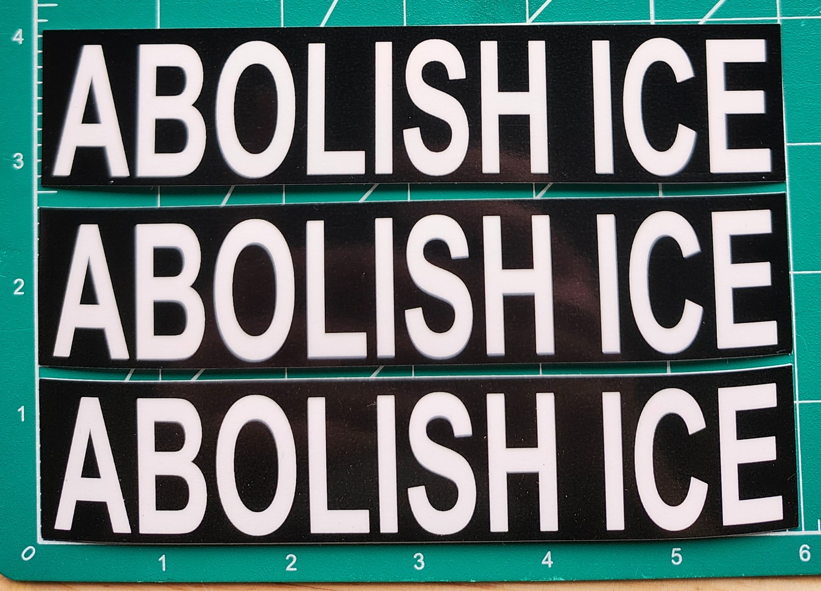 3 pcs. ABOLISH ICE 6" vinyl bumper sticker, anti Trump, Renee good, alex pretti