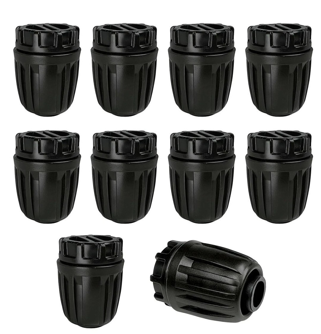 1/2 Inch Drip Irrigation Fittings End Caps, 10 Pack Plugs inch, Black