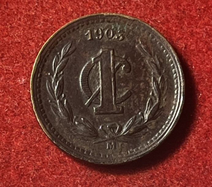 Mexico Centavo 1903 M Copper Coin KM#394.1 T9404