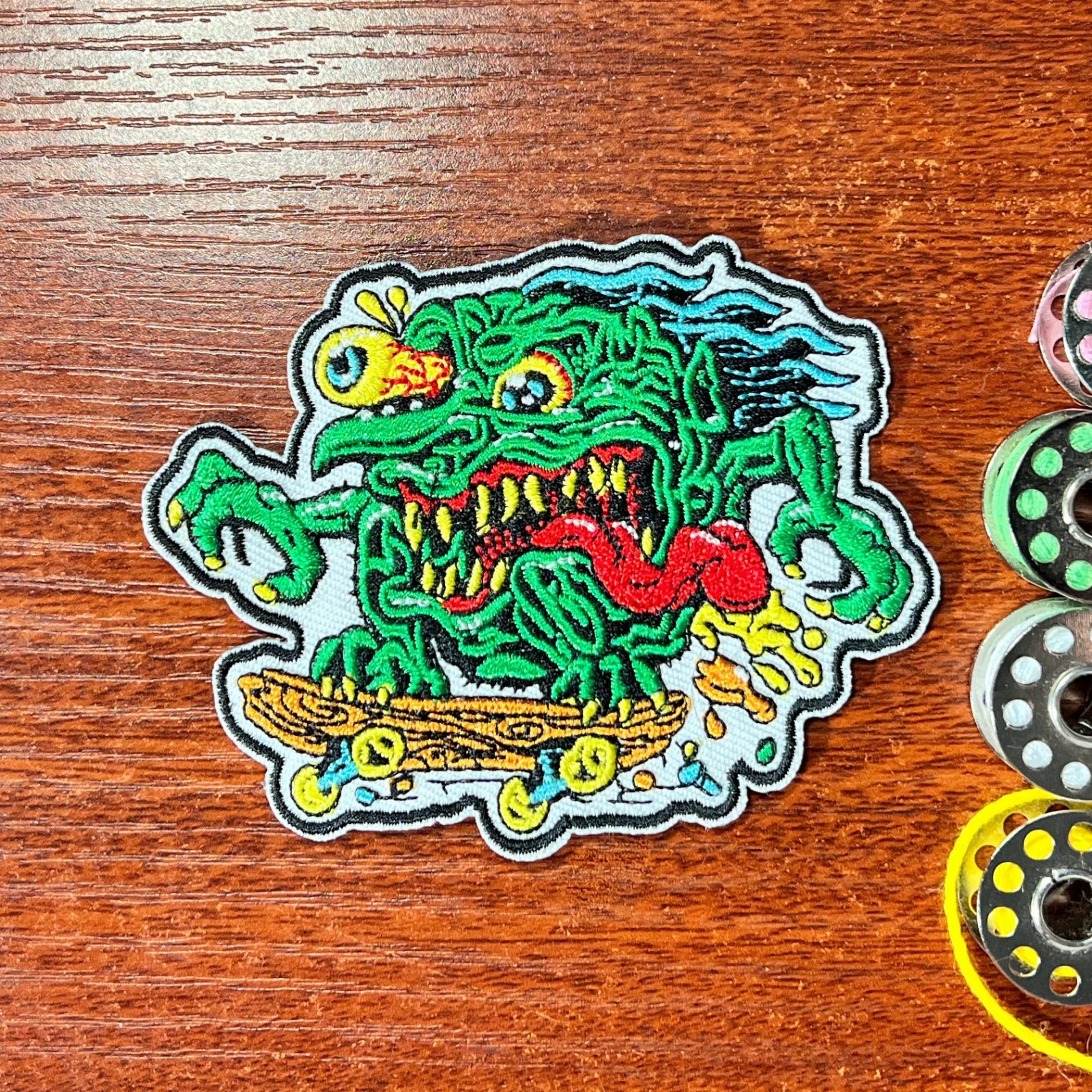 Skater Patch Gnarly Skateboard Goblin Monster Embroidered Iron On 2.75x3.5"