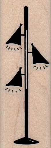 Fifties Pole Lamp 1 1/4 x 3 1/2" Rubber Stamp, Object Stamp, Lamp Stamp