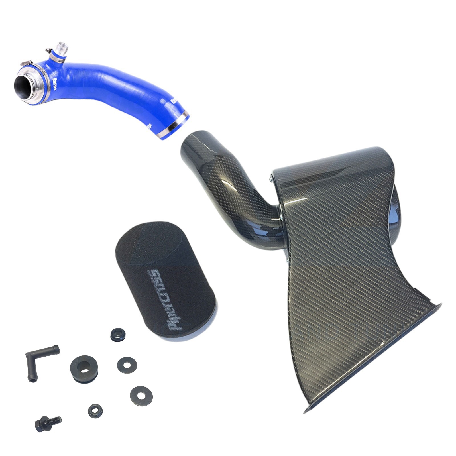 Carbon Fibre Induction Kit + Intake Inlet Hose VW Golf Mk7 R/GTI Audi S3 8V Blue