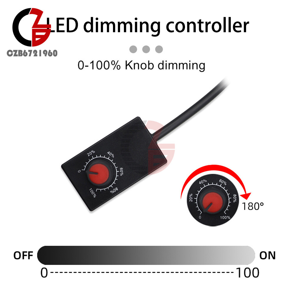 Mini DC0-10V/1-10V Knob Dimmer 0-100% PWM Stepless Dimming For LED Light Driver
