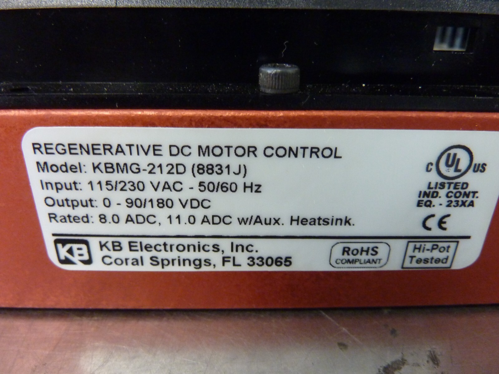 KB ELECTRONICS KBMG-212D (8831J) REGENERATIVE DC MOTOR CONTROL (30443)