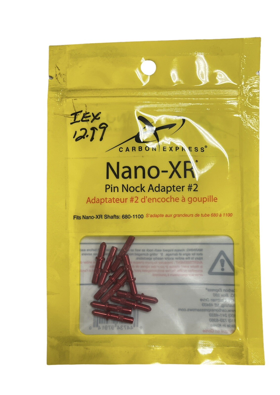 Carbon Express Nano-XR Pin Nock Adapter #2, Fits Shafts 680-1100