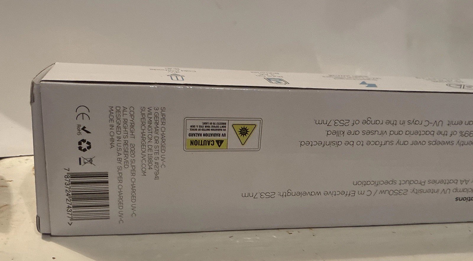 Super charged UV-C Light Kills 99.99% Germs NEW 4W Battery Operated