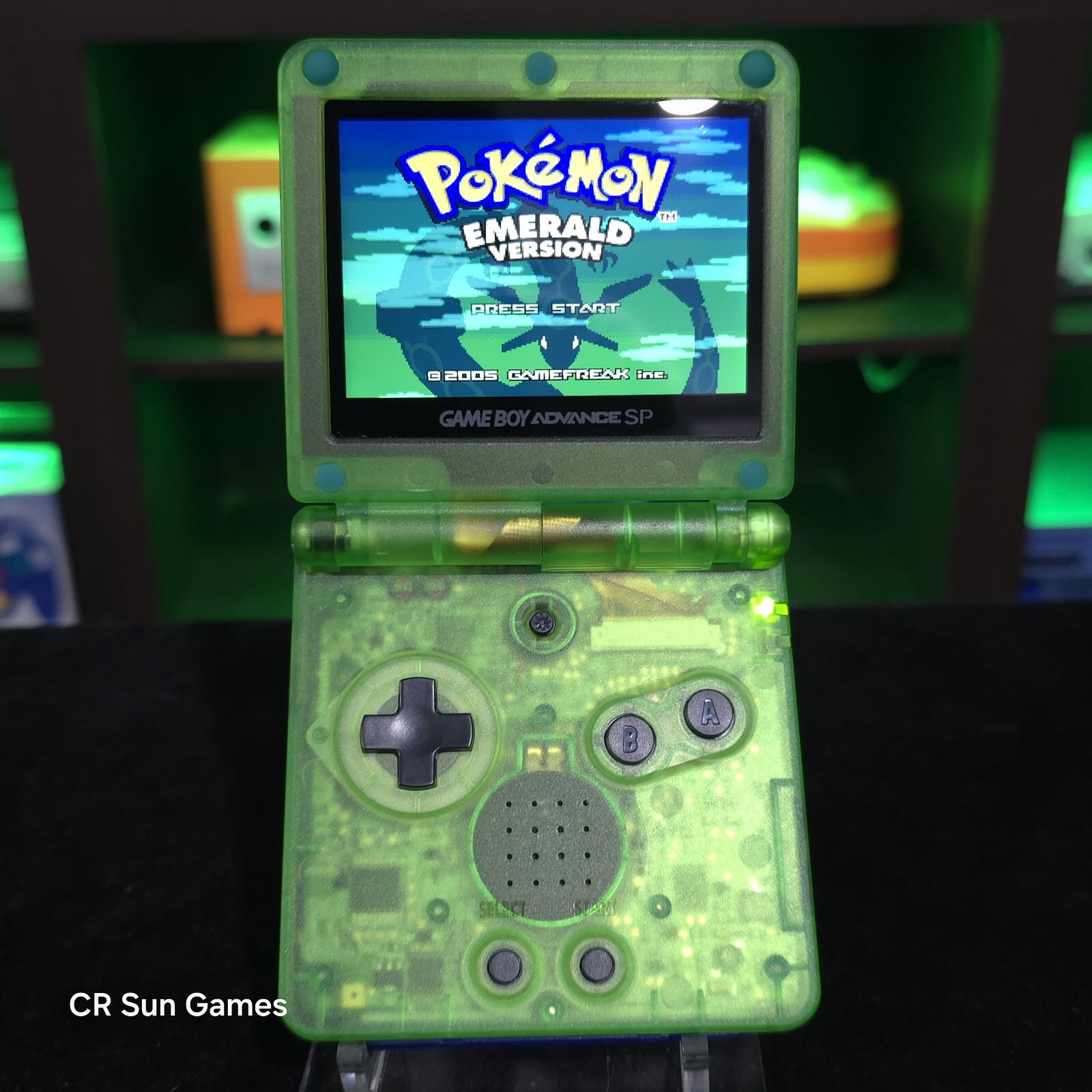 Clear Green Nintendo Game Boy Advance GBA SP IPS V2 with adjustable brightness