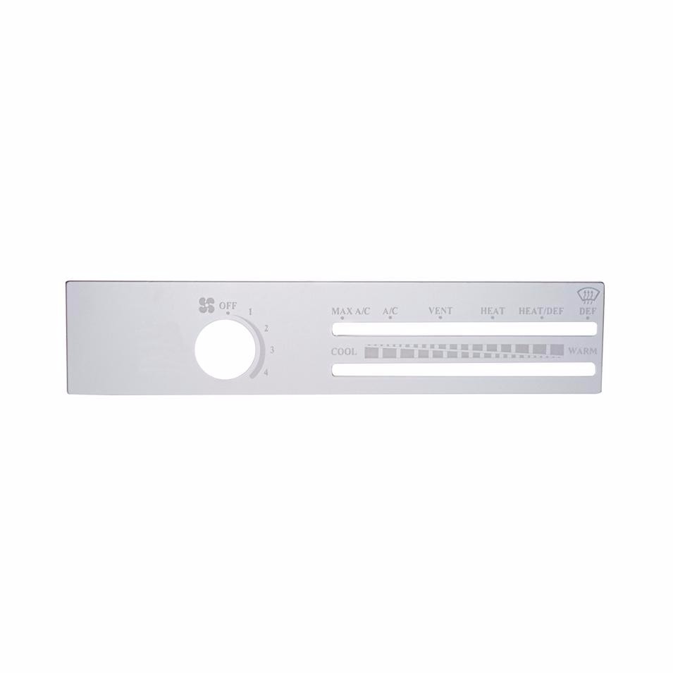 Stainless A/C Control Plate w/o Recirculate Opening f/ Freightliner Classic/FLD