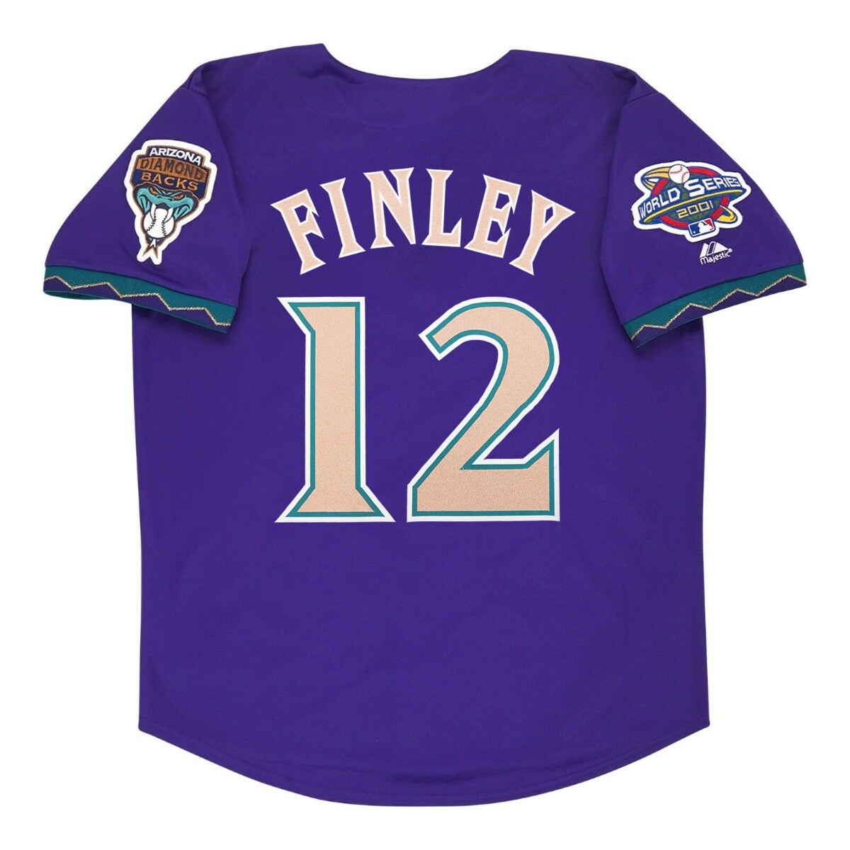 Steve Finley Arizona Diamondbacks 2001 World Series Alt Purple Men's Jersey
