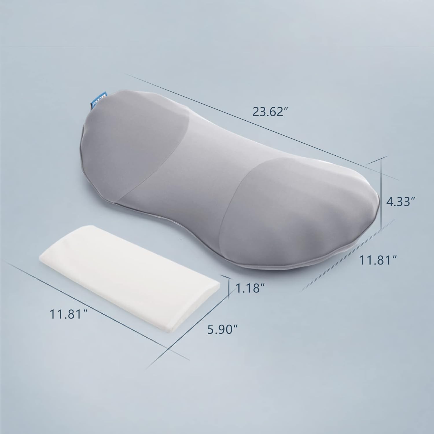 RESTCLOUD Adjustable Lumbar Support Includes a removable pad, Moon Grey
